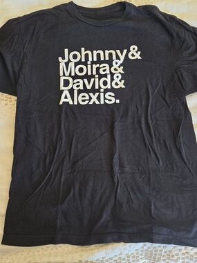 Schitt's Creek Black Graphic Crewneck T-Shirt with White Text